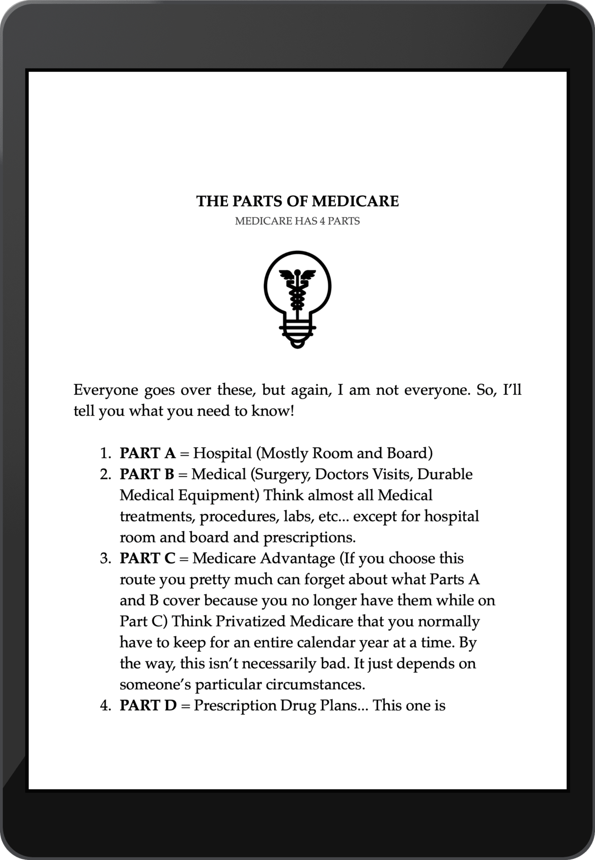 Medicare Breakdown On-a-Kindle